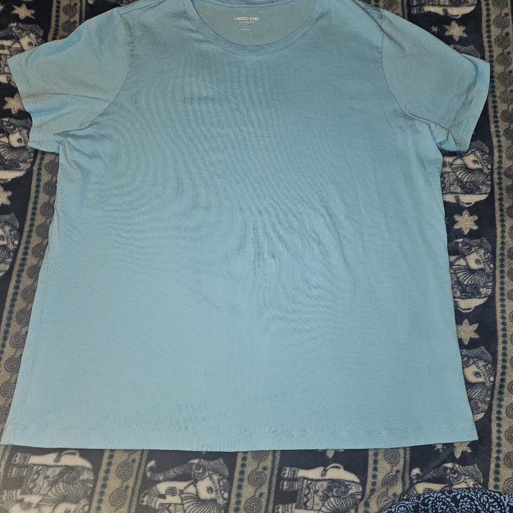 2 large Lands End Blue Women shirts - Picture 2 of 5